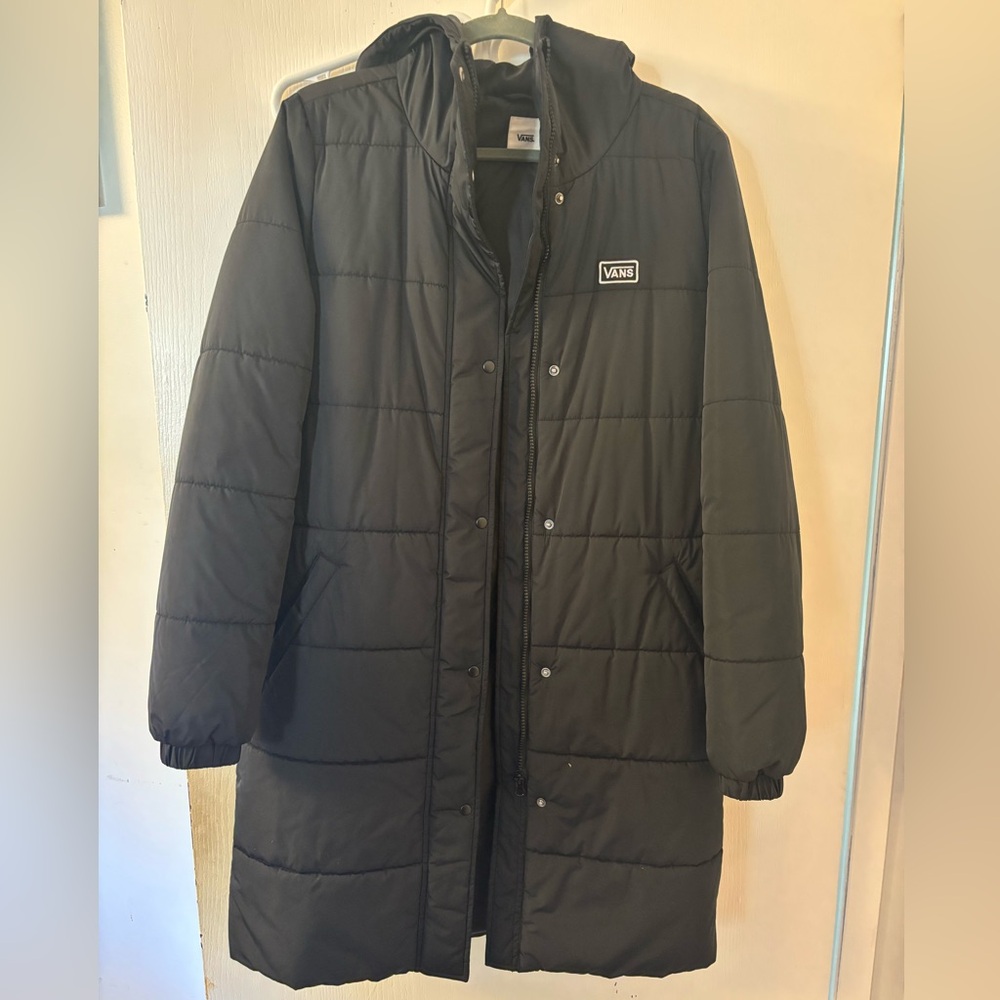 Vans Black Quilted Long Coat